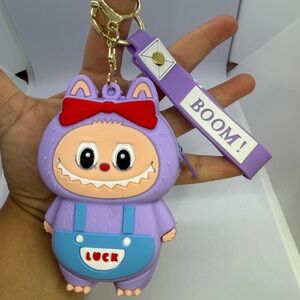 Silicone Coin Purse Keychain, Purple